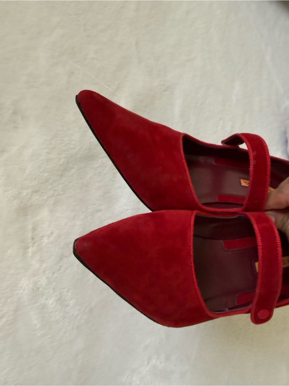 Via Spiga Red Suede Mary Jane Pumps | Made in Italy | Size 8 - Picture 7 of 10